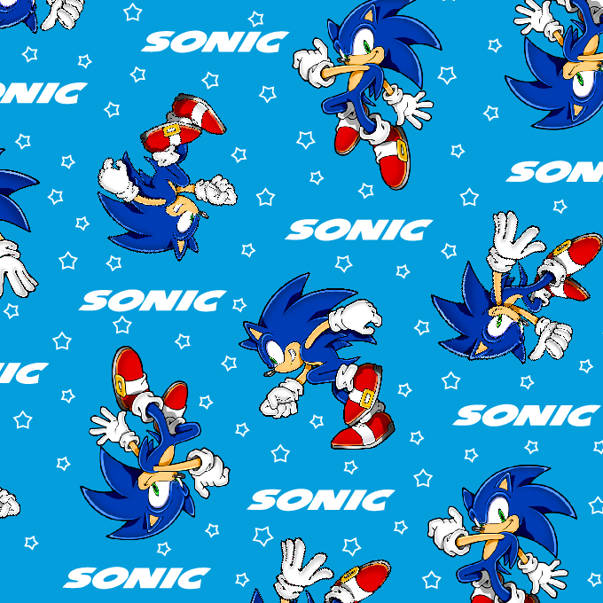 BRUSH ESTAMPADO SONIC FONDO TURQUESA