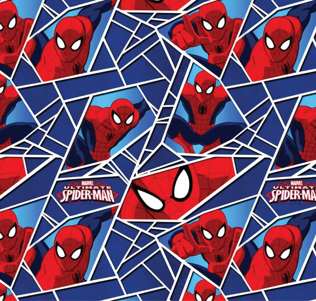 BRUSH ESTAMPADO MARVEL ULTIMATE SPIDER-MAN COLLAGE AZUL&BLANCO
