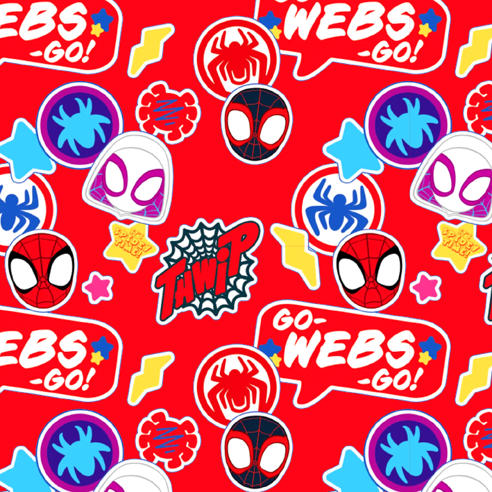 BRUSH ESTAMPADO CARAS SPIDER-MAN FONDO ROJO