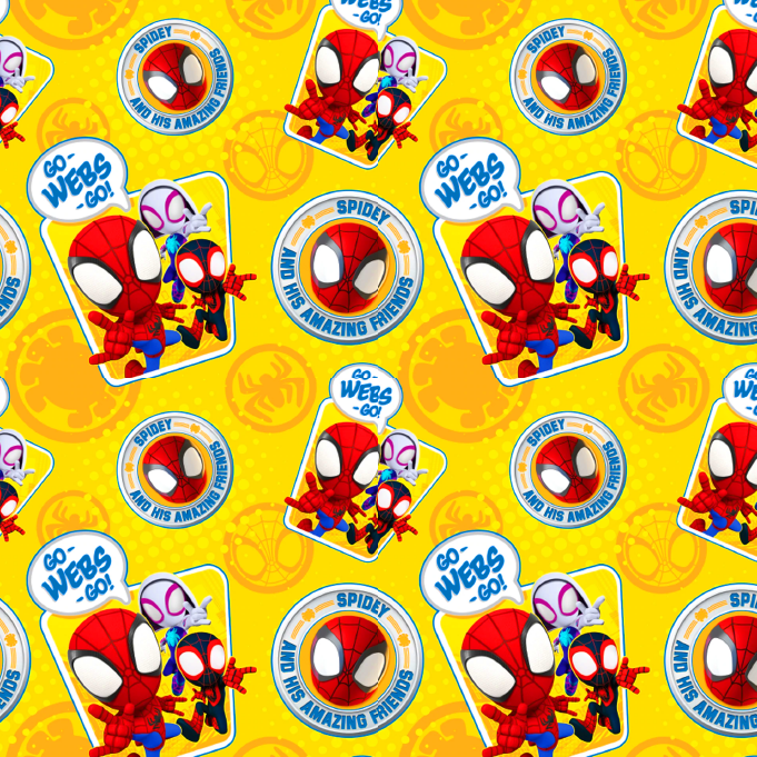 BRUSH ESTAMPADO SPIDER-MAN FONDO AMARILLO