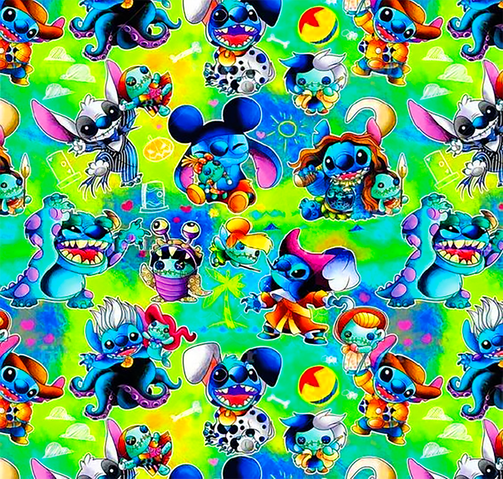 BRUSH ESTAMPADO STITCH DISFRACES FONDO COLORES