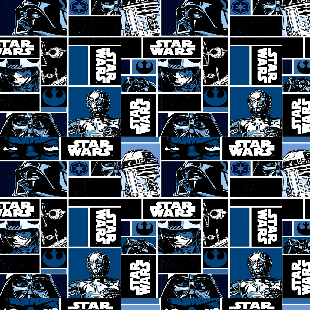 BRUSH ESTAMPADO STAR WARS COLLAGE NEGRO & AZUL