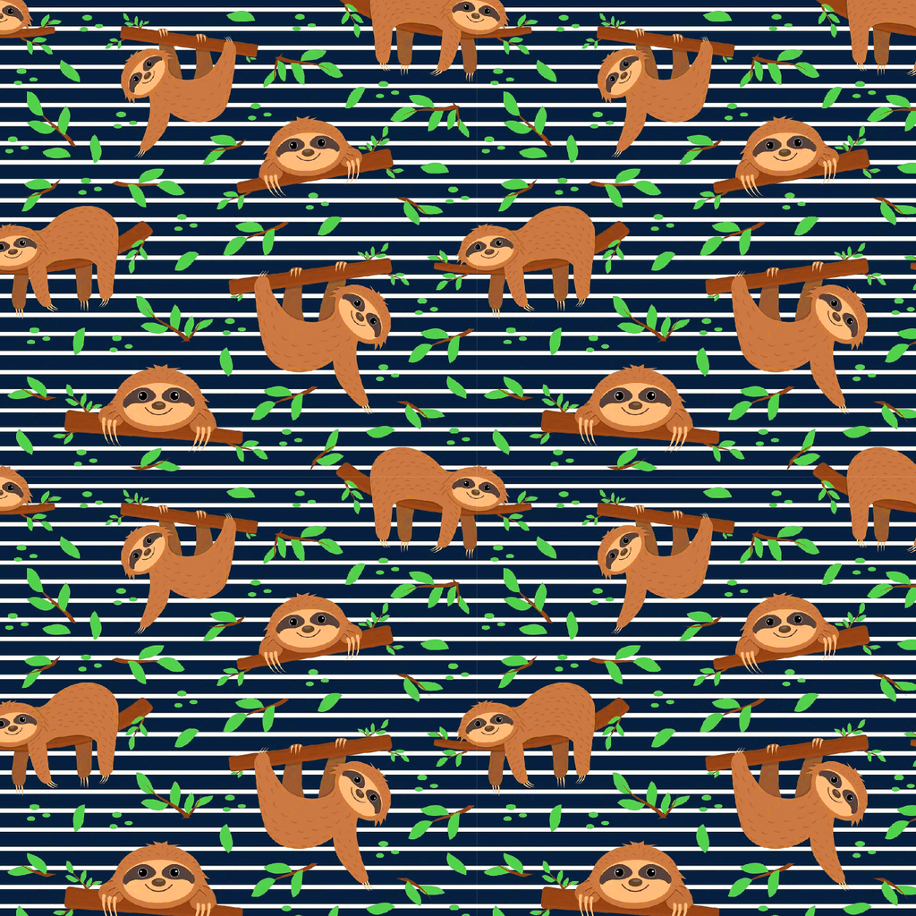 BRUSH ESTAMPADO PEREZOSO FONDO NEGRO