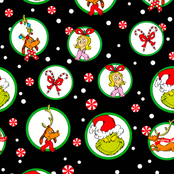 BRUSH ESTAMPADO GRINCH FONDO NEGRO