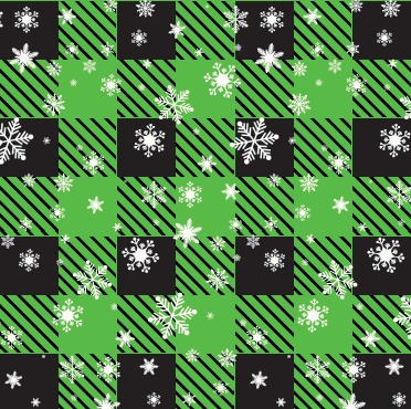 BRUSH ESTAMPADO CUADROS NEGROS Y VERDE