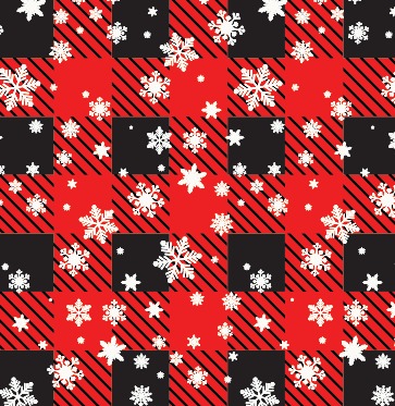 BRUSH ESTAMPADO CUADROS ROJO Y NEGRO DECORADOS