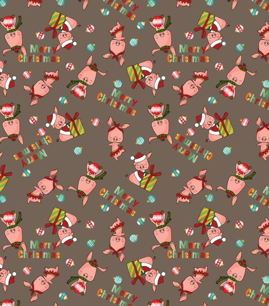 BRUSH ESTAMPADO CERDITO NAVIDEÑO