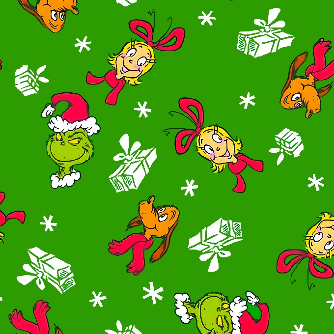 BRUSH ESTAMPADO GRINCH CUADROS VERDE