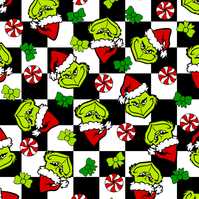 BRUSH ESTAMPADO GRINCH CUADRICULADOS