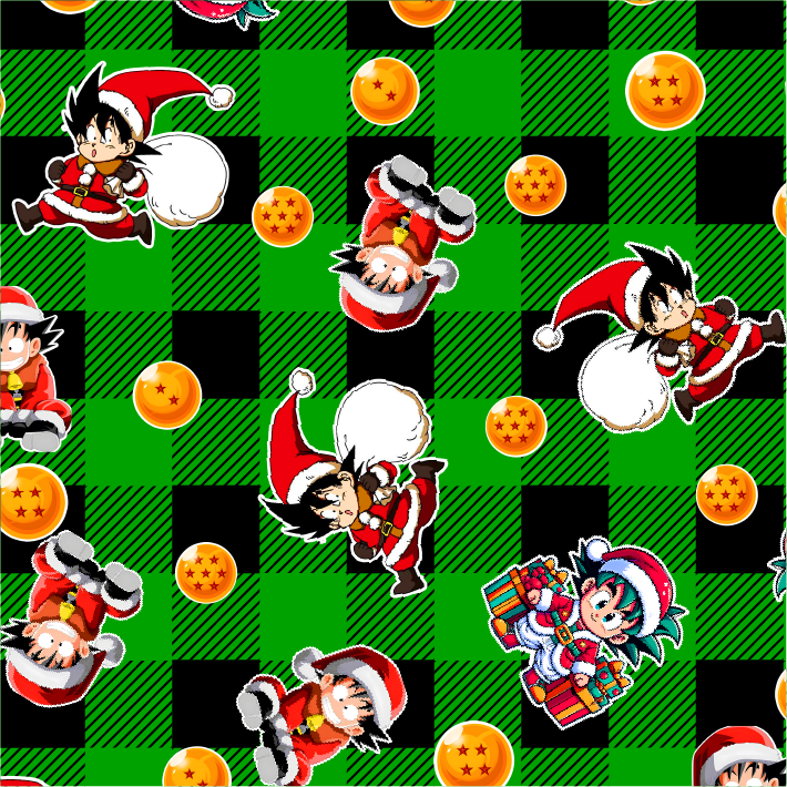 BRUSH ESTAMPADO DRAGON BALL NAVIDEÑO FONDO CUADROS