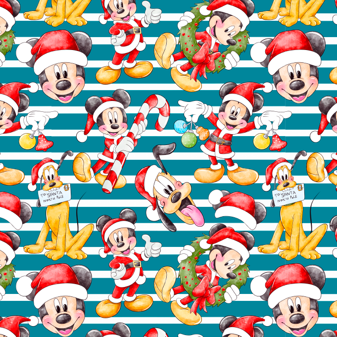 BRUSH ESTAMPADO MICKEY NAVIDEÑO RAYAS