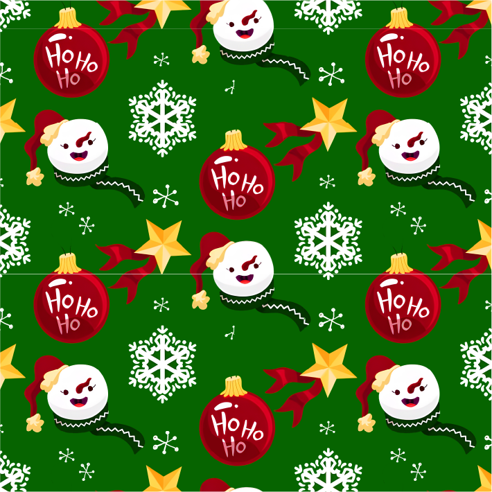 BRUSH ESTAMPADO MUÑECO DE NIEVE FONDO VERDE