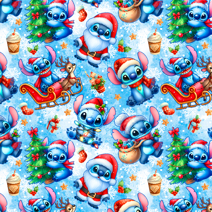 BRUSH ESTAMPADO STITCH NAVIDEÑO VETEADO