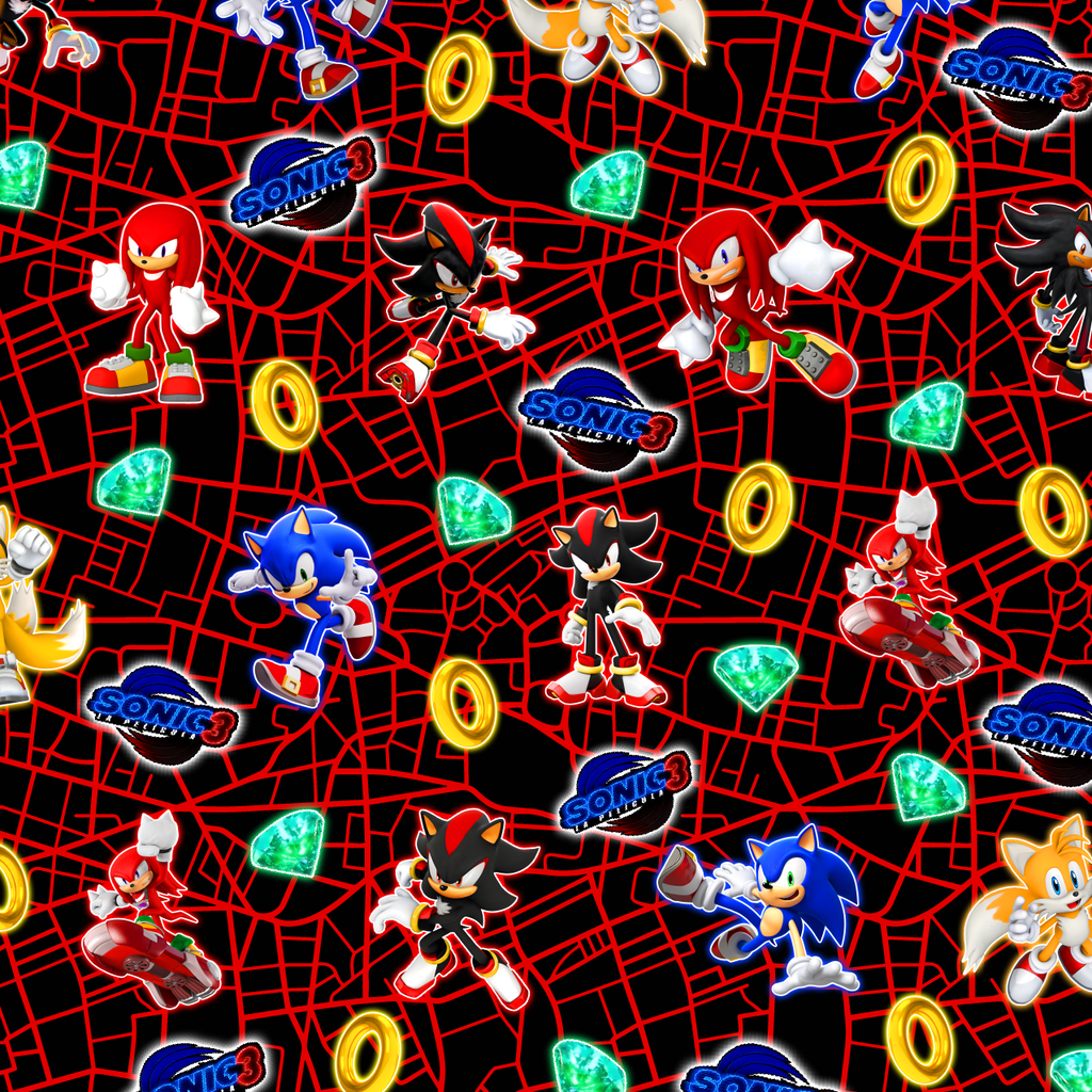 BRUSH ESTAMPADO SONIC AROS ROJOS