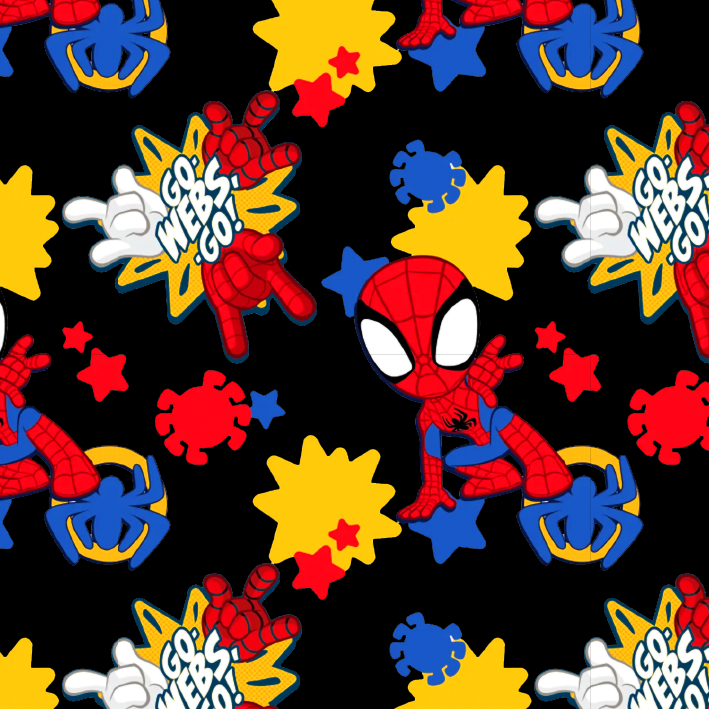 BRUSH ESTAMPADO SPIDER-MAN CHIBI FONDO NEGRO