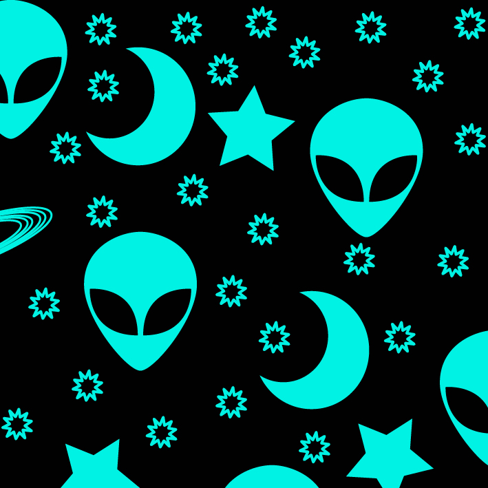 BRUSH ESTAMPADO ALIEN NEON FONDO NEGRO