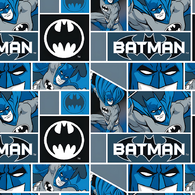BRUSH ESTAMPADO BATMAN CUADROS FONDO GRIS
