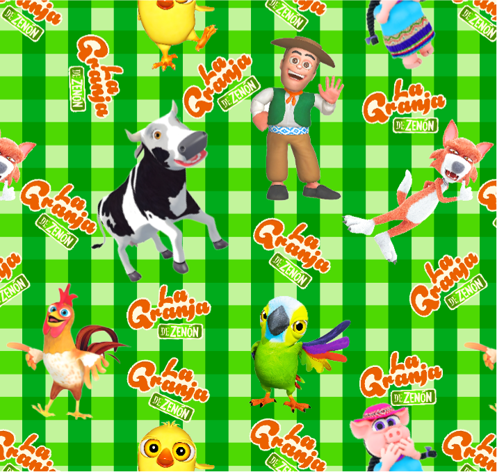 BRUSH ESTAMPADO LA GRANJA DE ZENON FONDO CUADROS