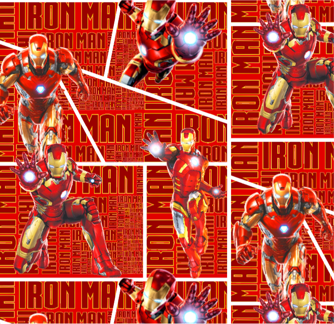 BRUSH ESTAMPADO MARVEL IRON MAN FONDO LETRAS