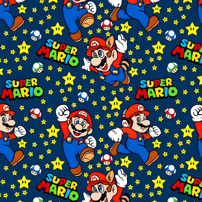 BRUSH ESTAMPADO MARIO BROS CLASICO FONDO ESTRELLAS