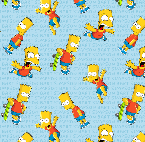 BRUSH ESTAMPADO SIMPSON BART FONDO LETRAS