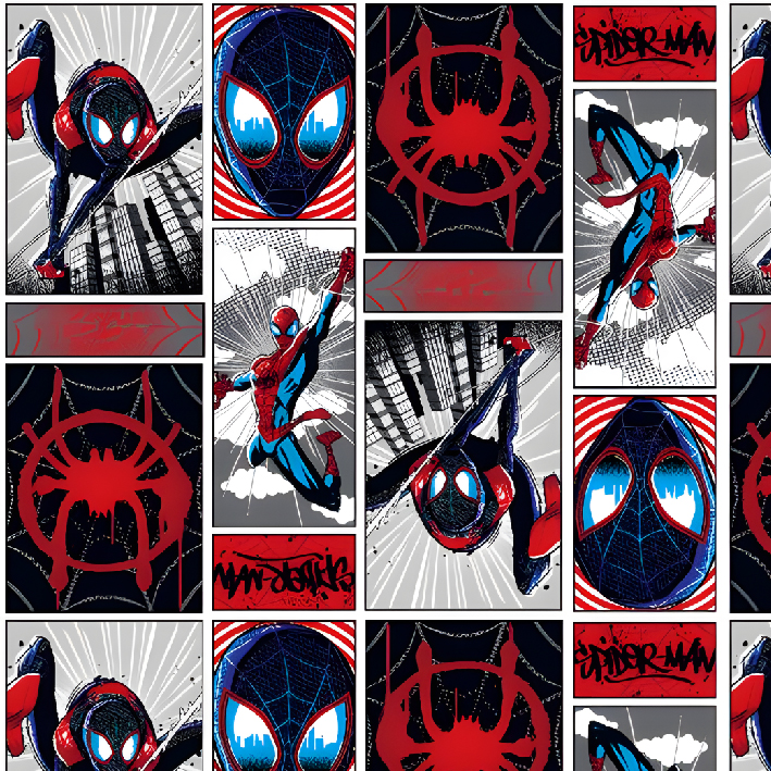 BRUSH ESTAMPADO SPIDER MAN MILES MORALES FONDO CUADROS