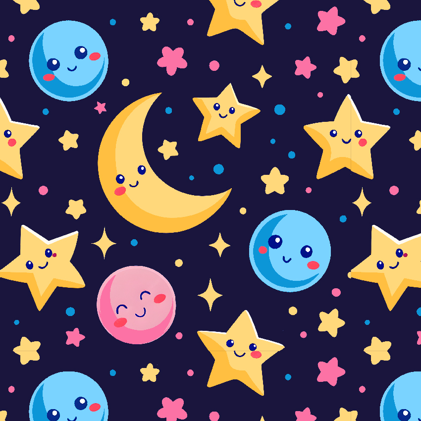 BRUSH ESTAMPADO LUNAS & ESTRELLAS INFANTILES