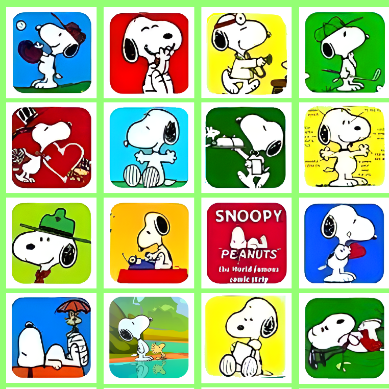 BRUSH ESTAMPADO SNOOPY FONDO CUADROS