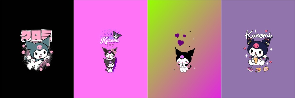 BRUSH ESTAMPADO FRENTES KUROMI FONDO NIÑA