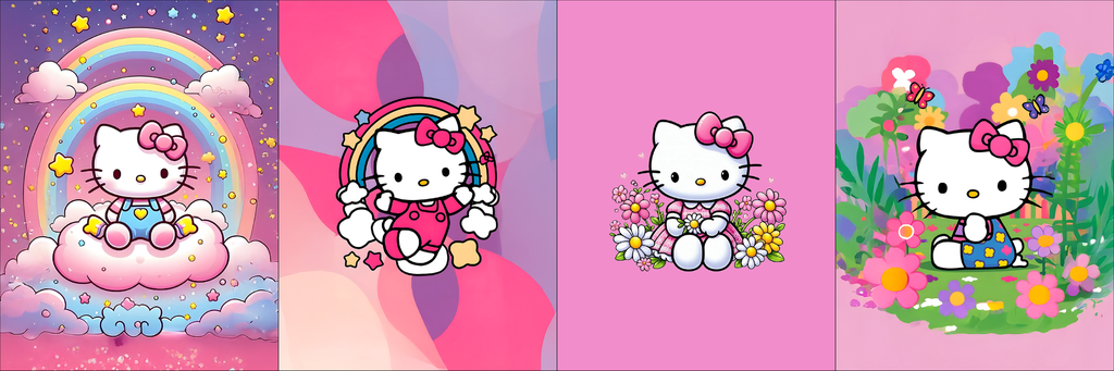 BRUSH ESTAMPADO FRENTES HELLO KITTY FONDO ROSADO NIÑA