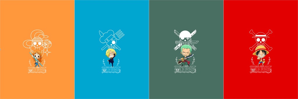 BRUSH ESTAMPADO FRENTES ONE PIECE CHIBI NIÑO