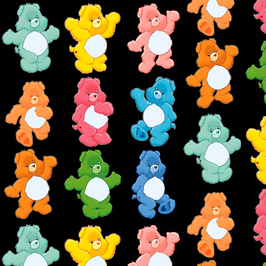 BRUSH ESTAMPADO OSITOS CARIÑOSITOS FONDO NEGRO