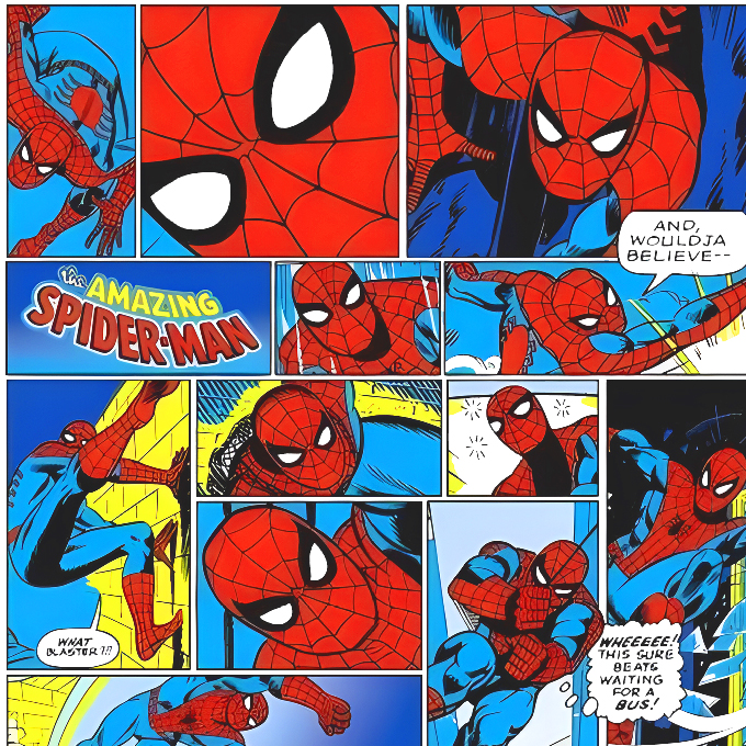 BRUSH ESTAMPADO SPIDER MAN COLLAGE COMICS