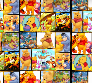 BRUSH ESTAMPADO WINNIE POOH & AMIGOS COLLAGE