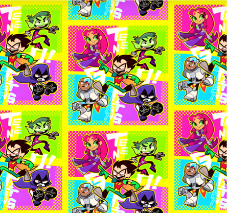 BRUSH ESTAMPADO TEEN TITANS LET'S GO FONDO COLORES