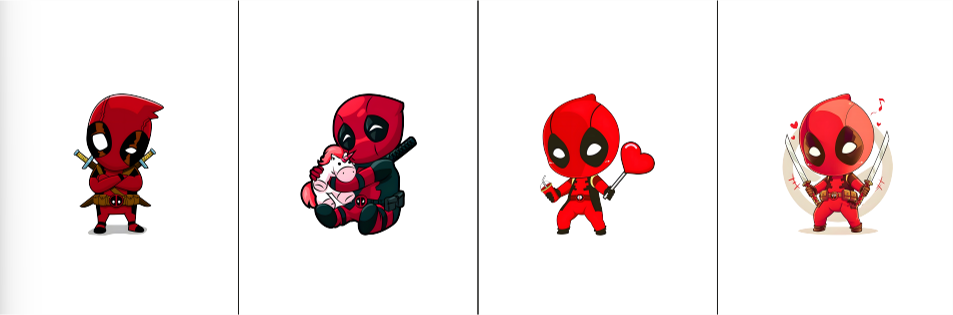 BRUSH ESTAMPADO FRENTES BLANCO DEADPOOL NIÑO