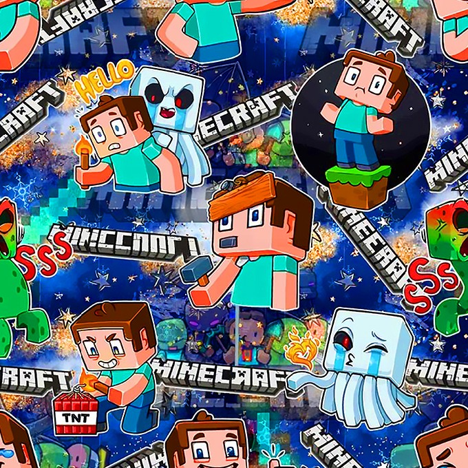 BRUSH ESTAMPADO MINECRAFT STEVE FONDO CELESTE