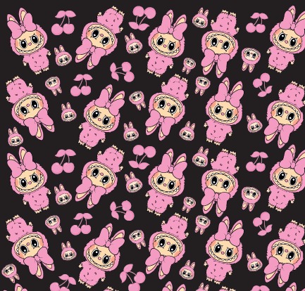 LABUBU FONDO NEGRO D