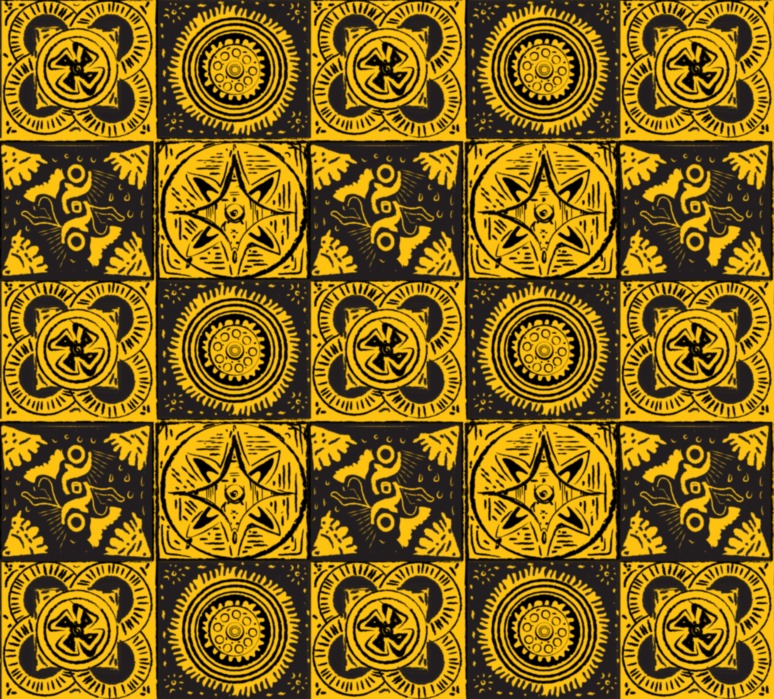 BRUSH ESTAMPADO PATRON AFRICANO CUADROS