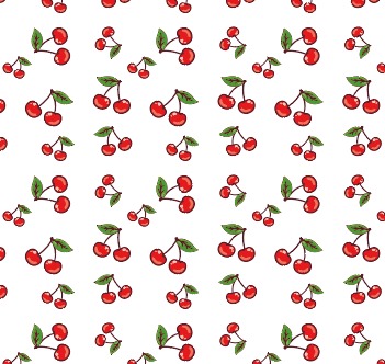 BRUSH ESTAMPADO CEREZA FONDO BLANCO