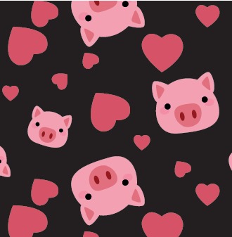 BRUSH ESTAMPADO CARITAS CHANCHITOS F.NEGRO