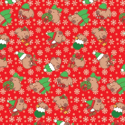 BRUSH CAPIBARA NAVIDAD ROJO