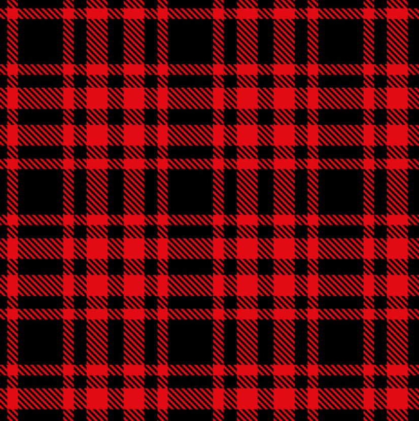 BRUSH ESTAMPADO CUADROS CALADOS NEGROS Y ROJOS