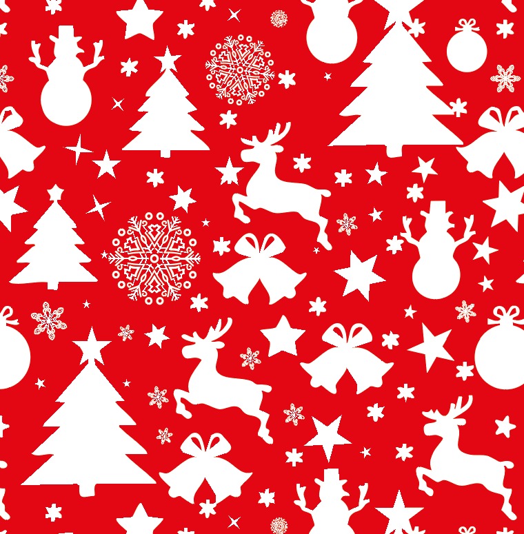 BRUSH ESTAMPADO ROJO NAVIDAD FIGURAS