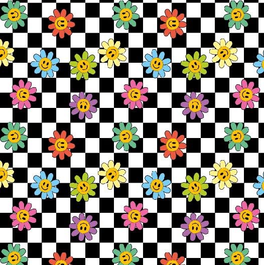 BRUSH ESTAMPADO CUADROS FLOR