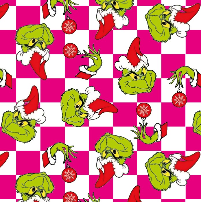 BRUSH ESTAMPADO GRINCH CUADROS MAGENTA