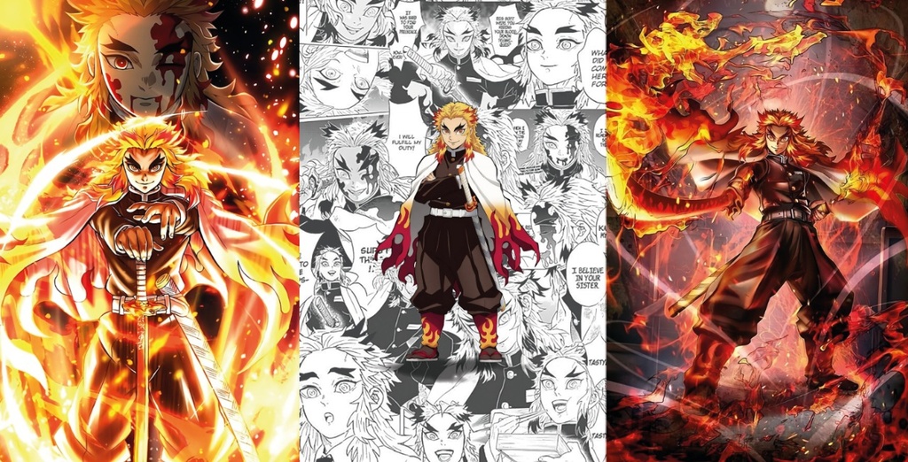 BRUSH ESTAMPADO FRENTES RENGOKU DEMON SLAYER ADULTO