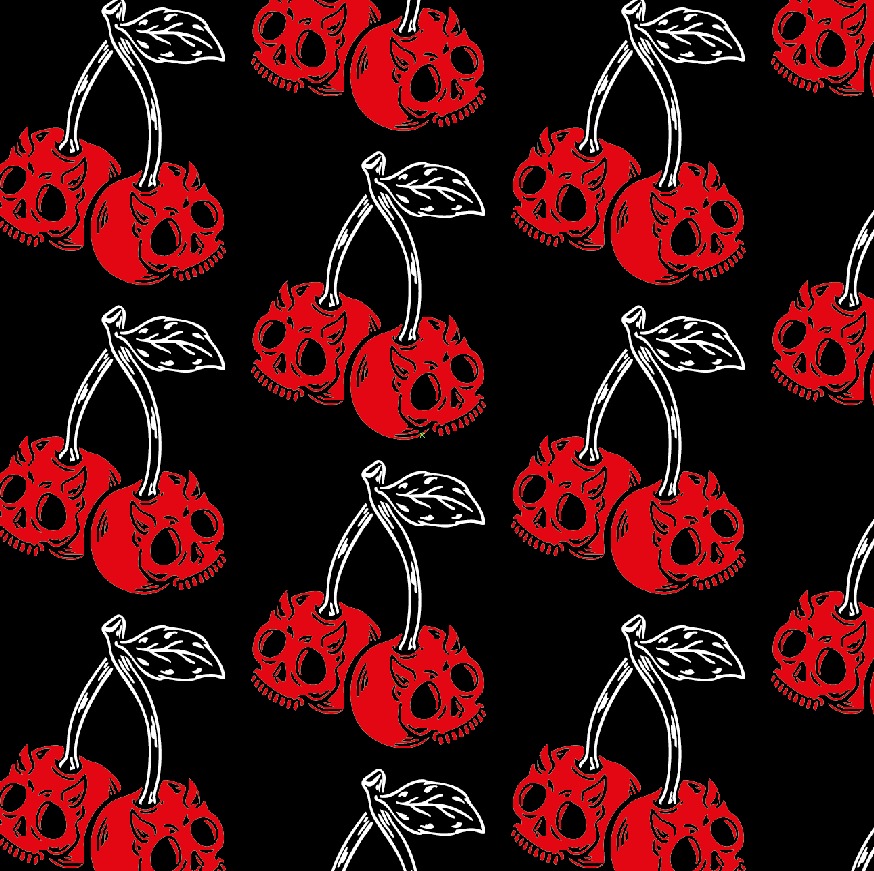 BRUSH ESTAMPADO CALABERAS DE CEREZAS