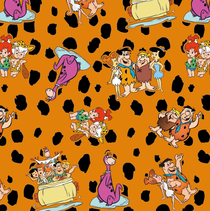 BRUSH ESTAMPADO PICAPIEDRA FONDO NARANJA