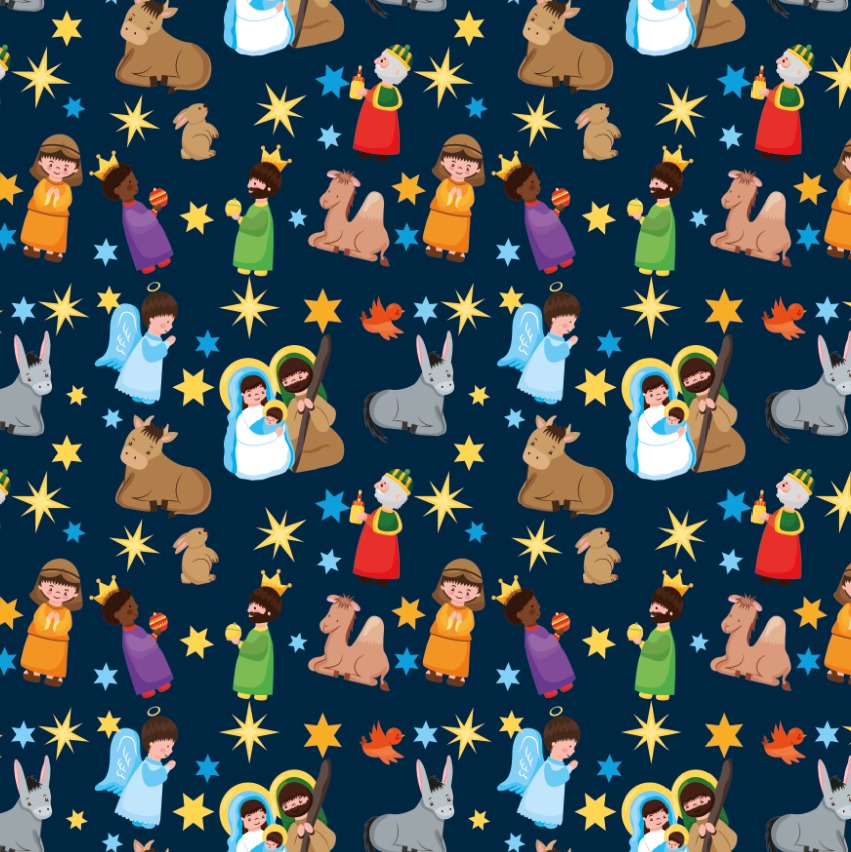 BRUSH ESTAMPADO NAVIDAD PESEBRE